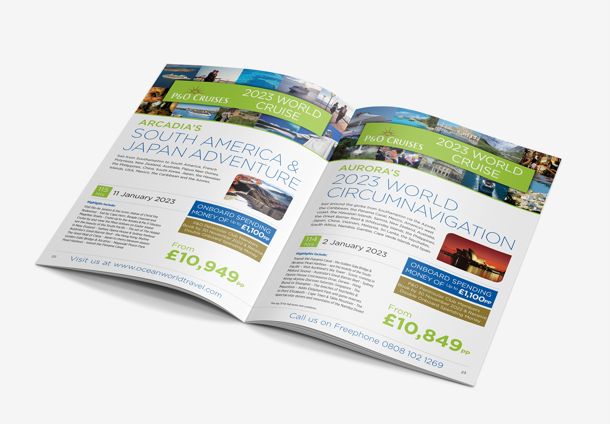 Ocean of Choice World Cruise Spread