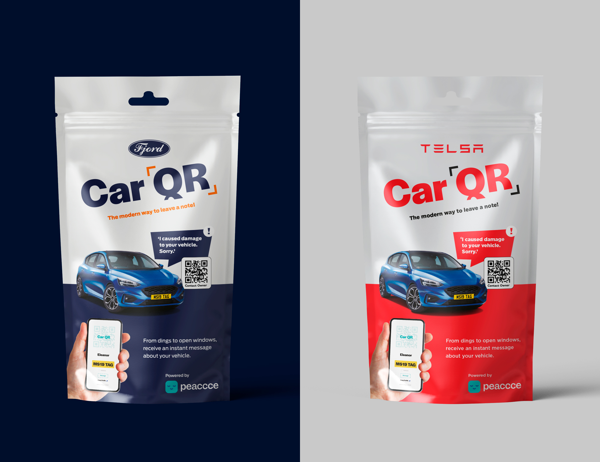 Car QR Pouch Designs